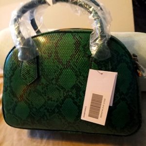 Justfab green snakeskin dome purse.  W/ chain shoulder strap. NWT.  Never used.